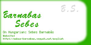 barnabas sebes business card